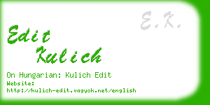 edit kulich business card